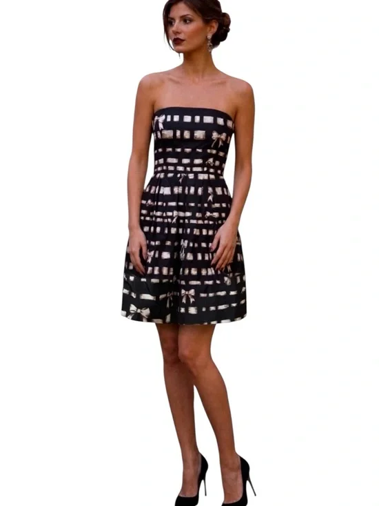 Valentino Strapless Black and Cream Dress Size 2 XS - Picture 4 of 12